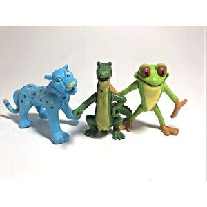 Rainforest Cafe Wild Bunch Figures Lot of 3 - Leopard, Lizard, and Tree Frog